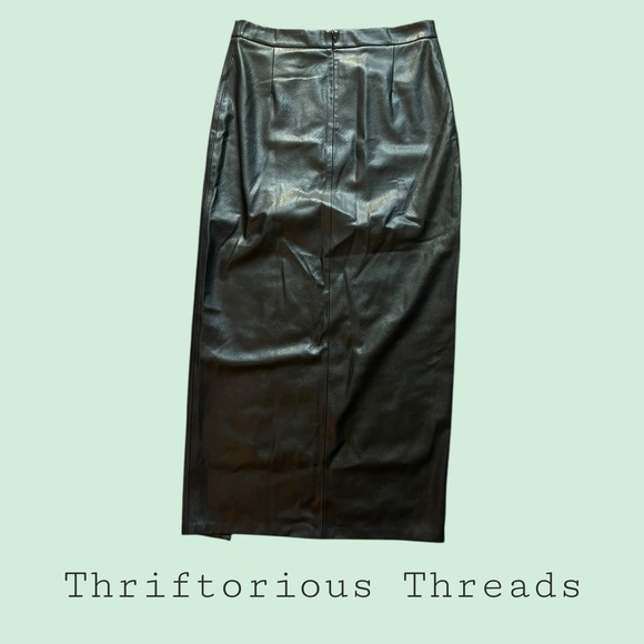 Good American Black Faux Leather Maxi Skirt - Picture 6 of 6